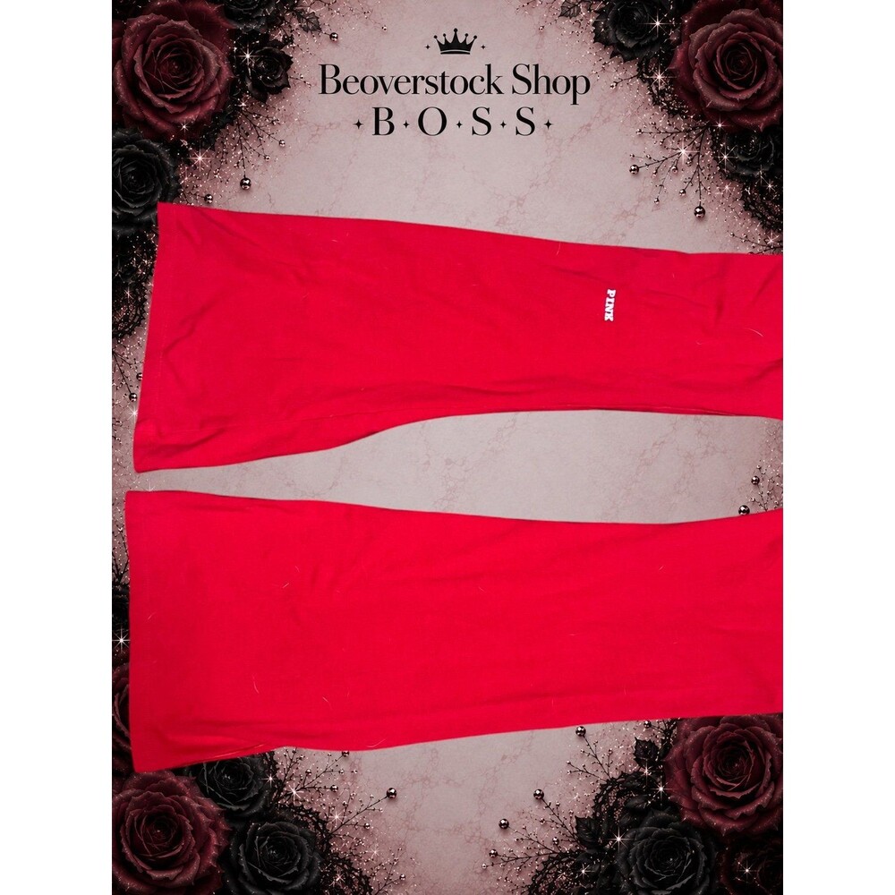 preowned PINK Victoria’s Secret All-Day Cotton Foldover Flare Legging red Size M - Picture 9 of 10